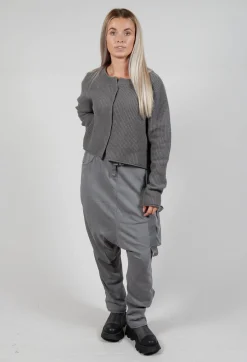 Ribbed Knit Cardigan in Rock