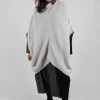 Ribbed Knit Poncho in Cream