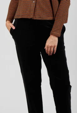 Ribbed Pull On Trousers in Nero