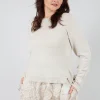 Ribbed Sleeve Jumper in Bone Mel