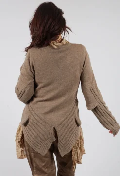 Ribbed Sleeve Jumper in Camel Mel