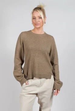 Ribbed Sleeve Jumper in Camel Mel