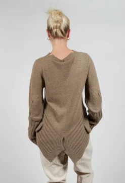 Ribbed Sleeve Jumper in Camel Mel