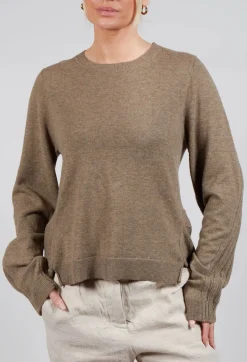 Ribbed Sleeve Jumper in Camel Mel