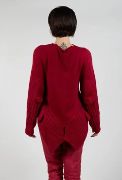Ribbed Sleeve Jumper in Sunset