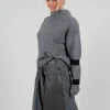 Ribbed Sweater in Steel Grey