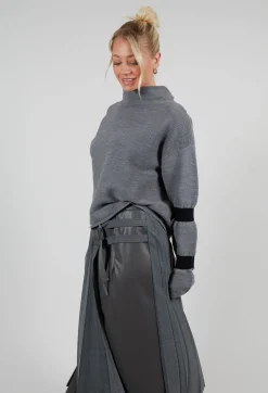Ribbed Sweater in Steel Grey