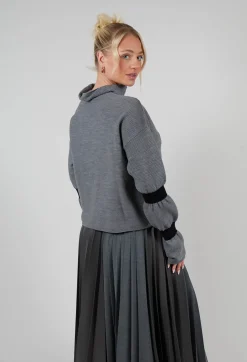 Ribbed Sweater in Steel Grey