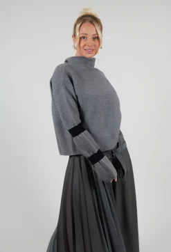 Ribbed Sweater in Steel Grey