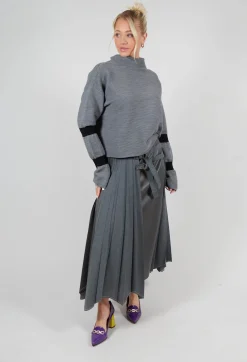 Ribbed Sweater in Steel Grey