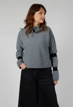 Ribbed Sweater in Steel Grey