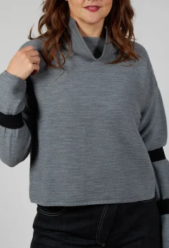 Ribbed Sweater in Steel Grey