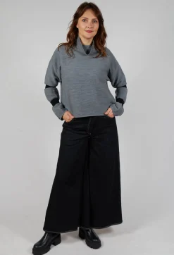 Ribbed Sweater in Steel Grey