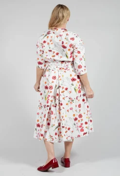 Roele Dress in Red Flower Print