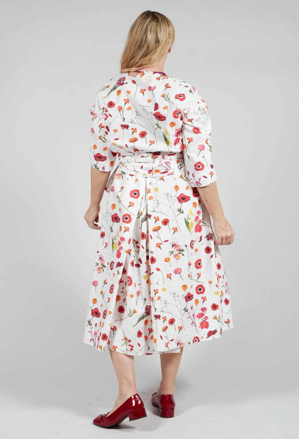 Roele Dress in Red Flower Print