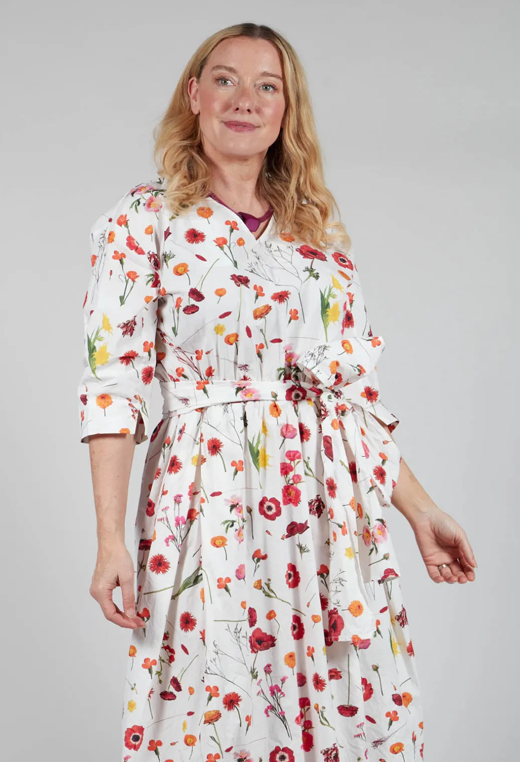 Roele Dress in Red Flower Print