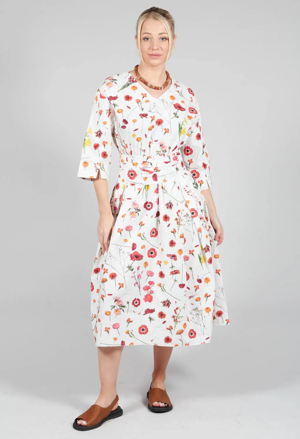 Roele Dress in Red Flower Print