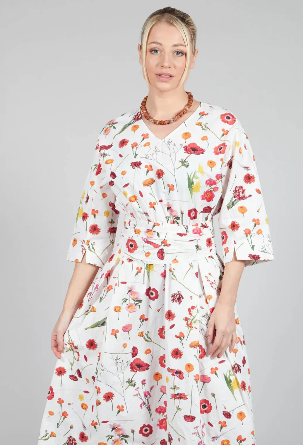 Roele Dress in Red Flower Print