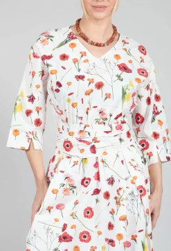 Roele Dress in Red Flower Print