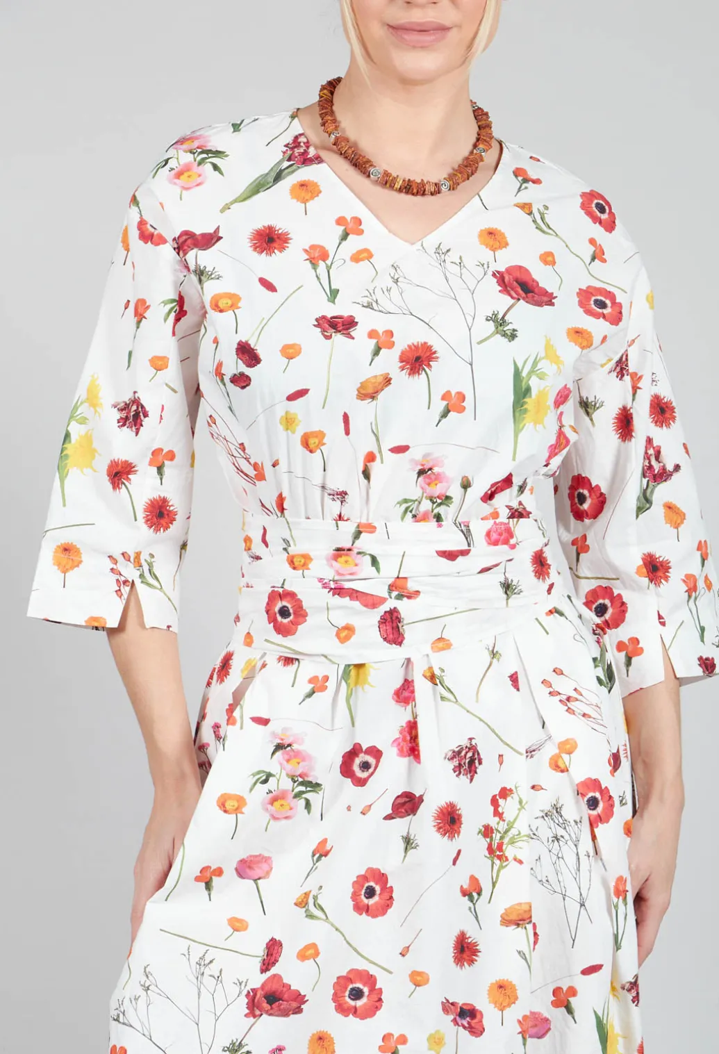 Roele Dress in Red Flower Print