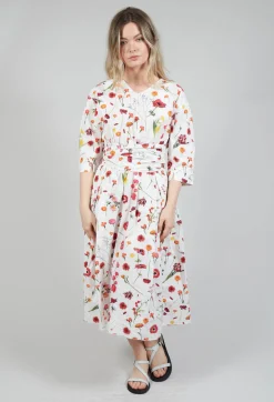 Roele Dress in Red Flower Print
