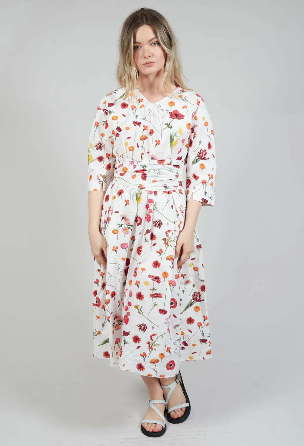 Roele Dress in Red Flower Print