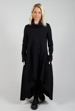 Roll Neck Dress in Black