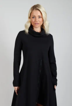 Roll Neck Dress in Black