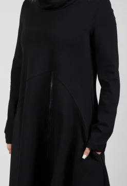 Roll Neck Dress in Black