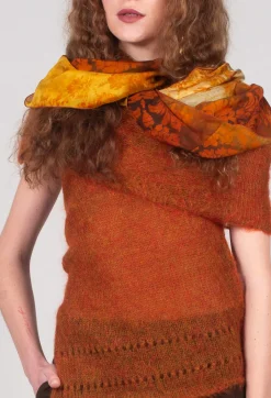 Roll Neck Knitted Vest in Tumeric