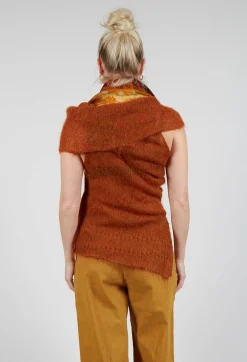 Roll Neck Knitted Vest in Tumeric