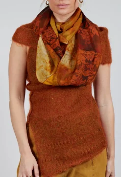Roll Neck Knitted Vest in Tumeric