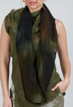 Roll Neck Knitted Vest in Moss