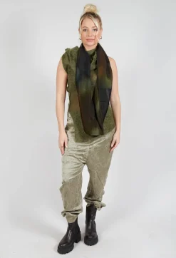 Roll Neck Knitted Vest in Moss