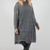Rolled Neckline Tunic in Coal Cloud