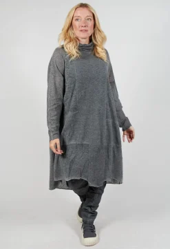 Rolled Neckline Tunic in Coal Cloud