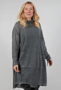 Rolled Neckline Tunic in Coal Cloud