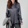 Romantic Long Sleeved Shirt in Metallic Grey