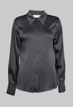 Romantic Long Sleeved Shirt in Metallic Grey