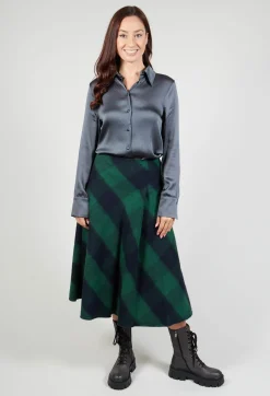 Romantic Long Sleeved Shirt in Metallic Grey