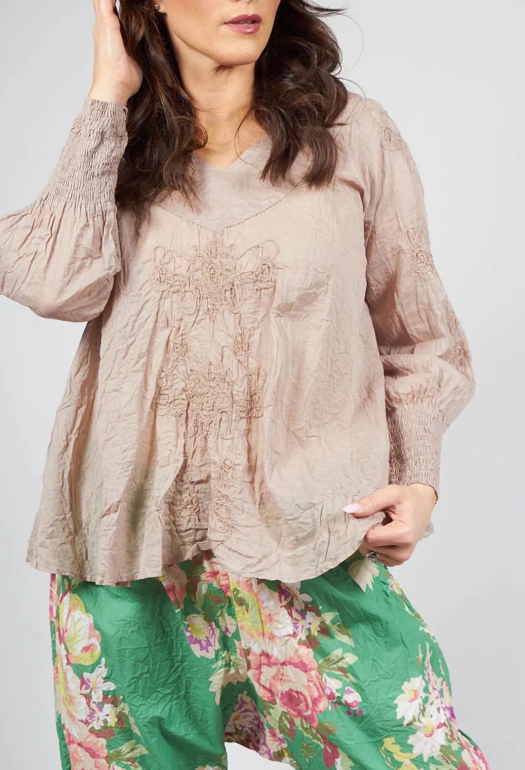 Romari Blouse in Pearl Grey