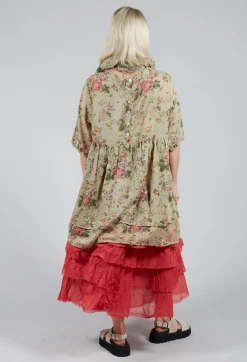 Roselle Top in Almond Flowers