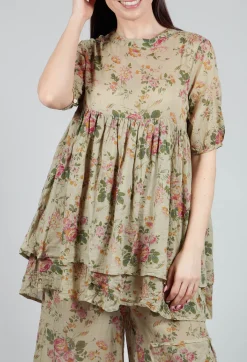 Roselle Top in Almond Flowers