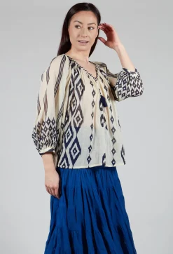 Rosita Aztec Top in Ecru