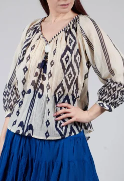 Rosita Aztec Top in Ecru