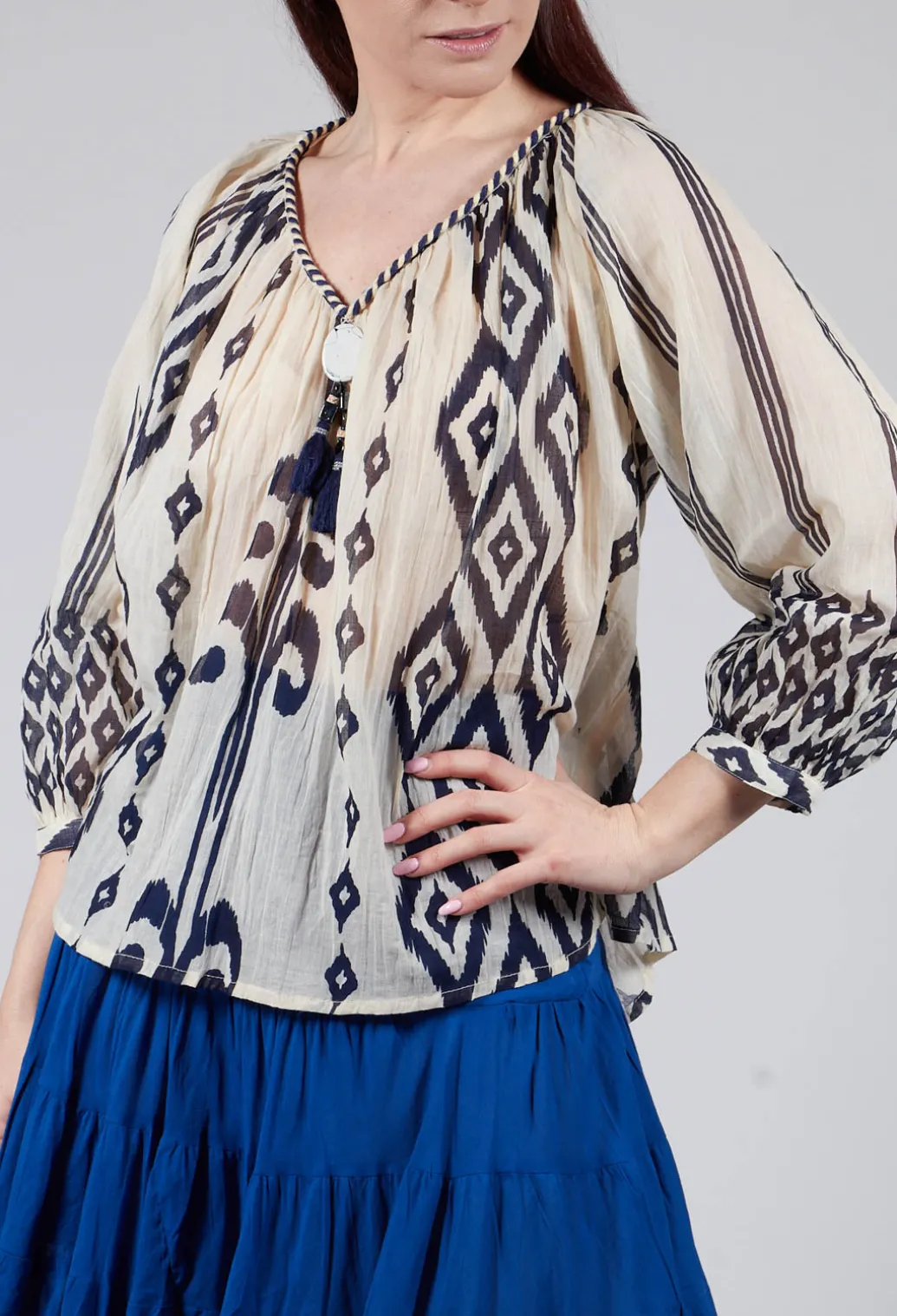 Rosita Aztec Top in Ecru