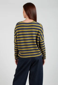 Round Neck Cardigan in Blu