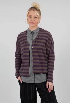 Round Neck Cardigan in Purple