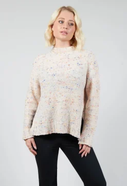 Round Neck Flared Jumper in Multicolour