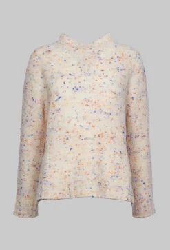 Round Neck Flared Jumper in Multicolour